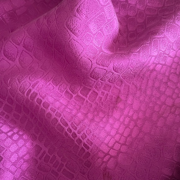 Rebecca Taylor 100% Silk Snakeskin Pattern Midi Dress, Drop Waist - Pink, Size 4 - Picture 11 of 11